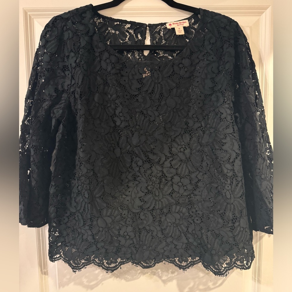 Brooks brothers bell sleeve lace top